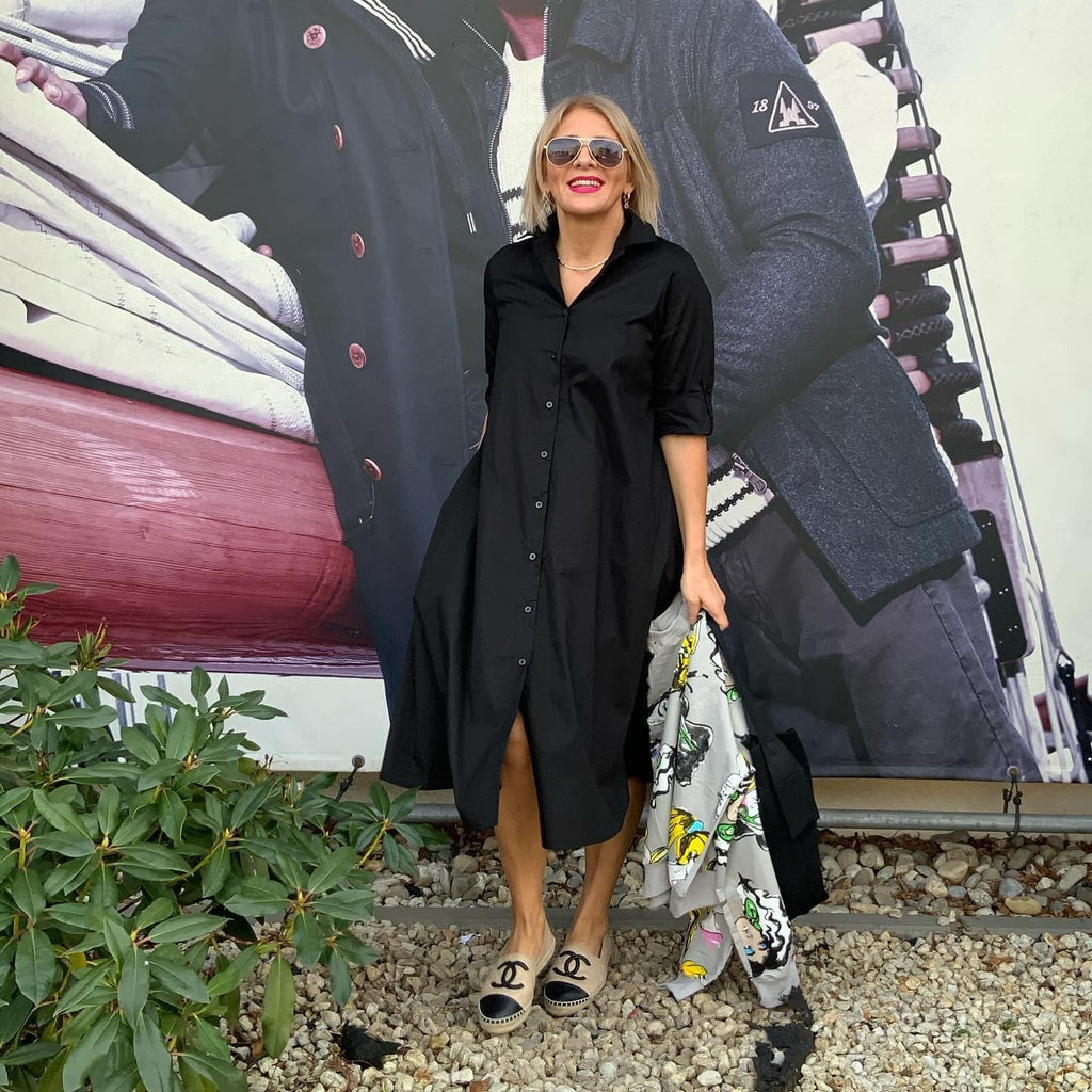 Hemdblusenkleid in Schwarz