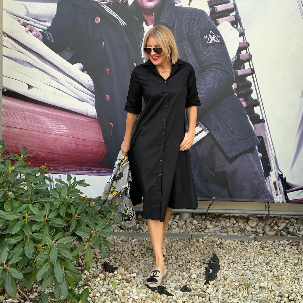 Hemdblusenkleid in Schwarz